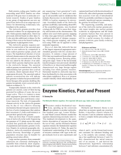 Enzyme Kinetics, Past and Present