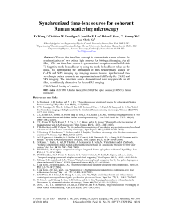 Synchronized time-lens source for coherent Raman scattering microscopy