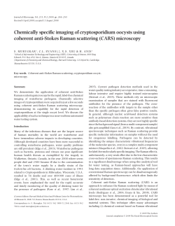 Chemically specific imaging of cryptosporidium oocysts using coherent anti-Stokes Raman scattering (CARS) microscopy