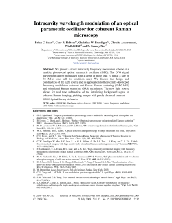 Intracavity wavelength modulation of an optical parametric oscillator for coherent Raman microscopy