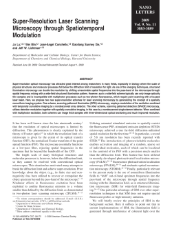 Super-Resolution Laser Scanning Microscopy through Spatiotemporal Modulation