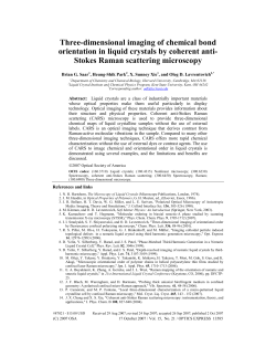 Three-dimensional imaging of chemical bond orientation in liquid crystals by coherent anti-Stokes Raman scattering microscopy,