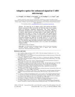 Adaptive Optics for enhanced signal in CARS microscopy