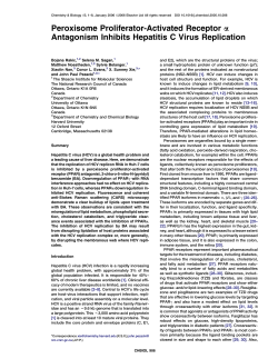 Peroxisome Proliferator-Activated Receptor Alpha Antagonism Inhibits Hepatitis C Virus Replication Source