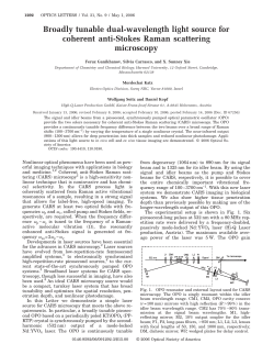 Broadly tunable dual-wavelength light source for coherent anti-Stokes Raman scattering microscopy
