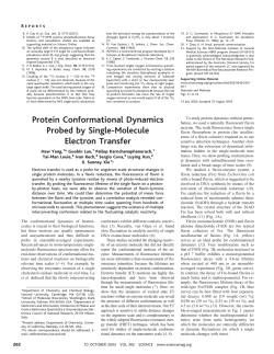 Protein conformational dynamics probed by single-molecule electron transfer