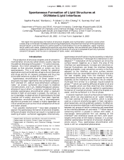 Spontaneous formation of lipid structures at oil/water/lipid interfaces