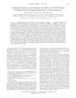 Coordinated Production and Utilization of FADH2 by NAD(P)H-Flavin Oxidoreductase and 4-Hydroxyphenylacetate 3-Monooxygenase