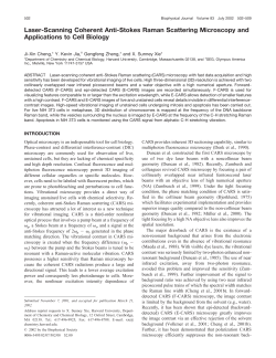 Laser-Scanning Coherent Anti-Stokes Raman Scattering Microscopy and Applications to Cell Biology