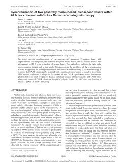 Synchronization of two passively mode-locked, picosecond lasers within 20 fs for coherent anti-Stokes Raman scattering microscopy