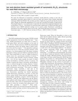 Ion and Electron Beam Assisted Growth of Nanometeric Si m O n Structures for Near-Field Microscopy
