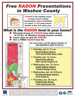 Radon presentations - Washoe County - during January 2016 Radon Month