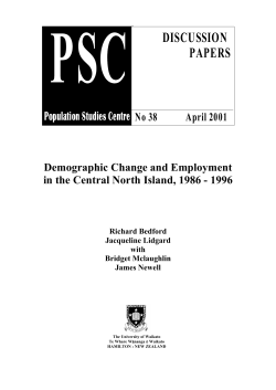 Demographic Change and Employment in the Central North Island, 1986-1996