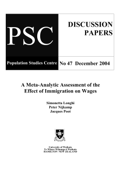 A Meta-Analytic Assessment of the Effect of Immigration on Wages