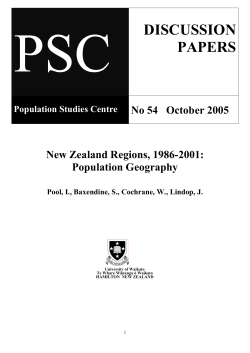 New Zealand Regions, 1986-2001: Population Geography