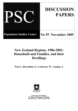 New Zealand Regions, 1986-2001: Household and Families, and their Dwellings