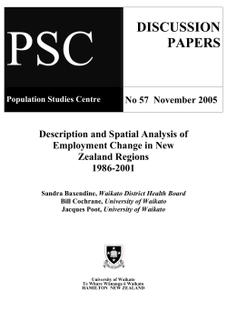 Description and Spatial Analysis of Employment Change in New Zealand Regions 1986-2001