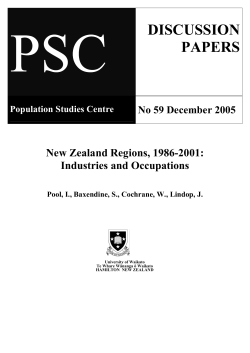 New Zealand Regions, 1986-2001: Industries and Occupations