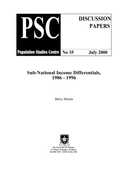 Sub-National Income Differentials, 1986-1996