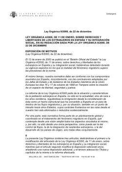 Llei org nica 8/2000, de 22 de desembre