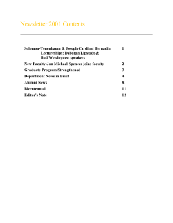 Newsletter Spring 2001