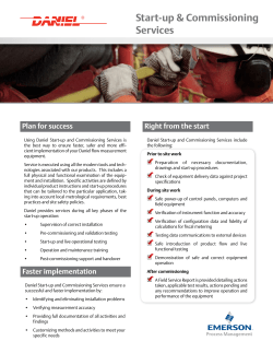 Daniel Life-Cycle Services - Start-Up and Commissioning Services Flyer