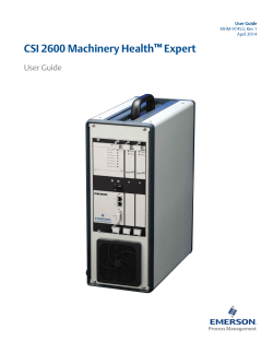 CSI 2600 Machinery Health Expert User Guide
