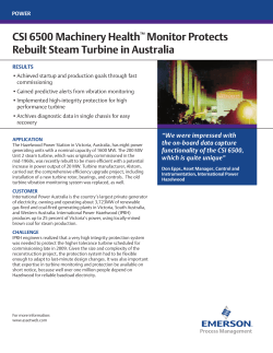 CSI 6500 Protects Rebuilt Steam Turbine in Australia