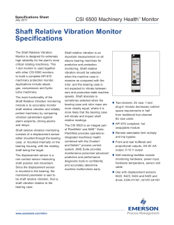 Shaft Relative Vibration Monitor Specifications (A6110)