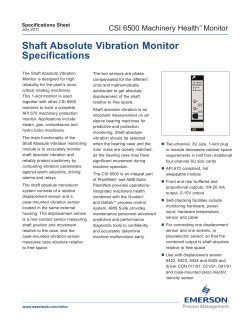 Shaft Absolute Vibration Monitor Specifications (A6140)