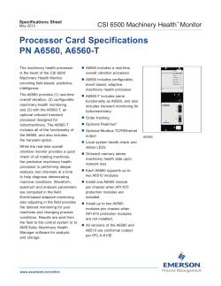 Processor Card Specifications (PN A6560, A6560-T, A6510, A6510-T)