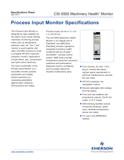 Process Input Monitor Specifications (A6620)