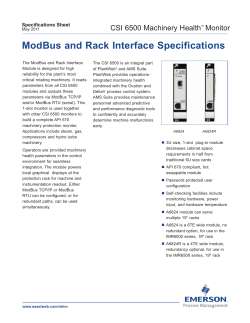 ModBus and Rack Interface Specifications (A6824 and A6824-R)