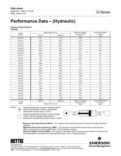 G-Series Hydraulic Performance Data Metric