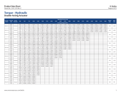 G-Series Hydraulic Double-Acting Torque Ratings Data Sheet - Imperial