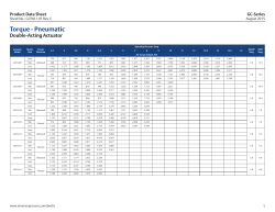 GC-Series Pneumatic Double-Acting Torque Ratings Data Sheet - Metric