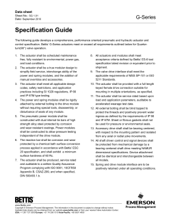G Series Specification Guide