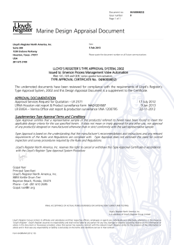 Marine Design Appraisal Document GC GH GHC Series