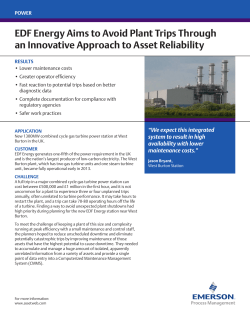EDF Energy Aims to Avoid Plant Trips Through an Innovative Approach to Asset Reliability