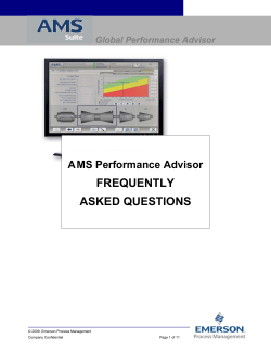 AMS Performance Advisor Frequently Asked Questions