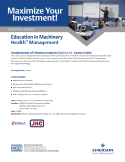 Fundamentals of Vibration Analysis (CEU's:1.4) - Course #2069