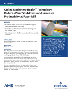 Online Machinery Health Technology Reduces Plant Shutdowns and Increases Productivity at Paper Mill