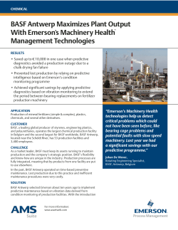 BASF Antwerp Maximizes Plant Output With Emerson's Machinery Health Management