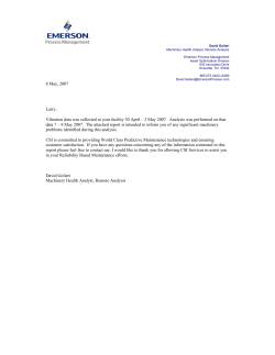 Sample Report from Remote Analysis Center