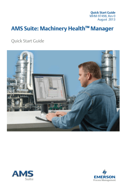 AMS Machinery Manager Quick Start Guide, English, Rev 0