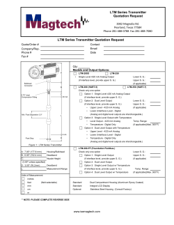 LTM Series Transmitter Quotation Request