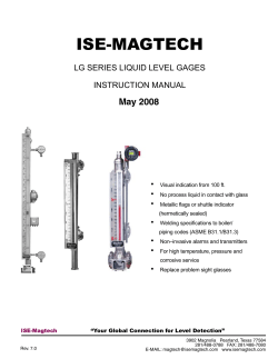 Manual: LG SERIES LIQUID LEVEL GAGES