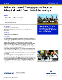 Proven Result: Refinery Increased Throughput and Reduced Safety Risks with Direct Switch Technology