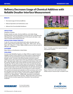 Proven Result: Refinery Decreases Usage of Chemical Additives with Reliable Desalter Interface Measurement