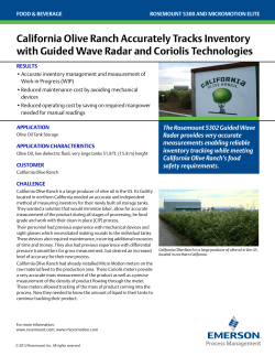 Proven Result: California Olive Ranch Accurately Tracks Inventory with Guided Wadar and Coriiolis Technologies